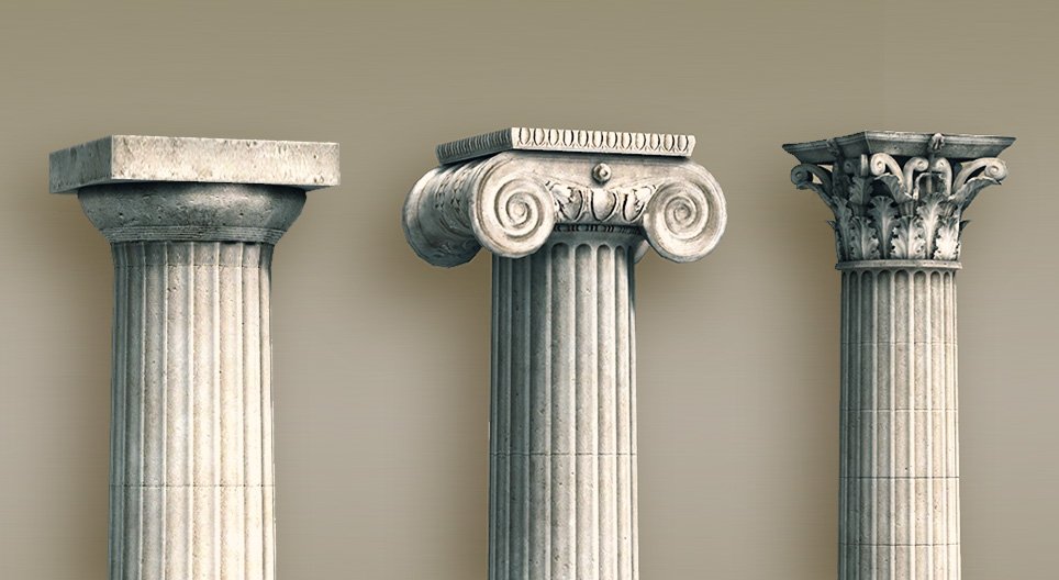 Griechische Säulenordnungen der Antike