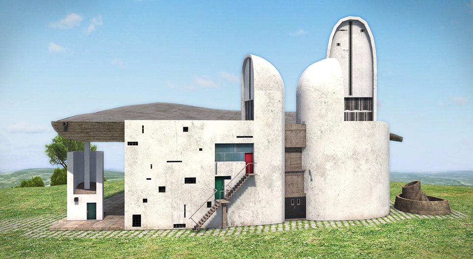 The chapel of Notre-Dame-du-Haut (1950, Ronchamp, France)