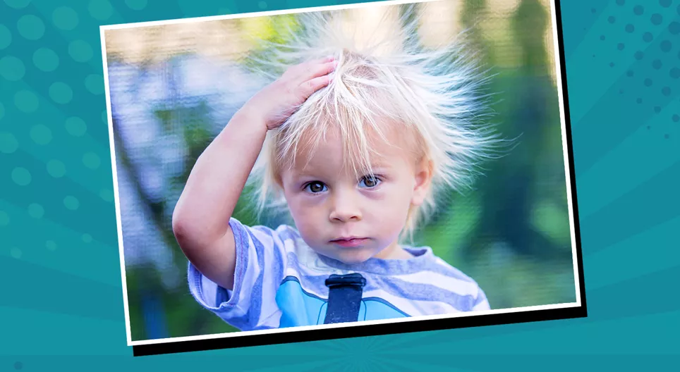 Hiukset nostattava sähkö