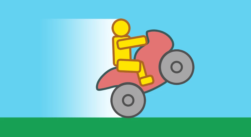 Motorbicikli levegőbe emelkedése