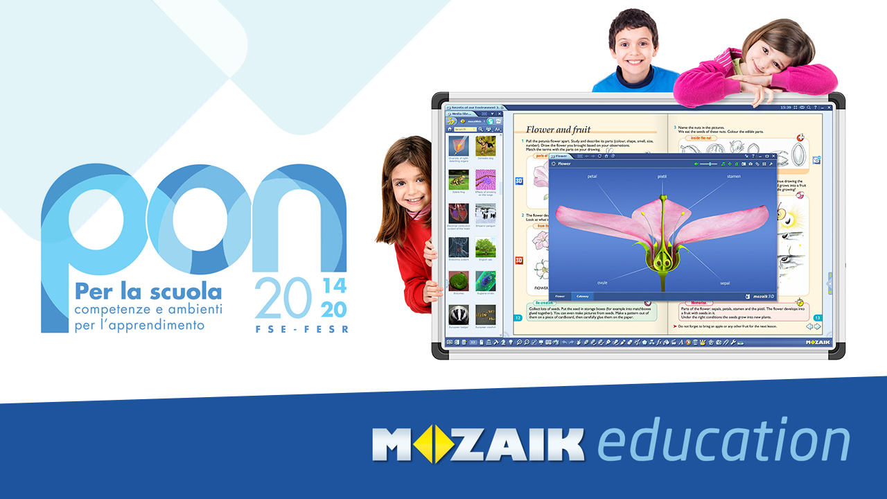 Mozaik in Italy - PON Digital Board: digital transformation in teaching and organization