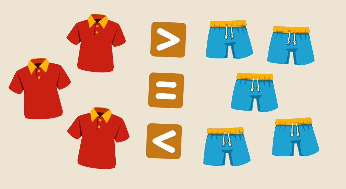 Daugiau, mažiau ar lygu?