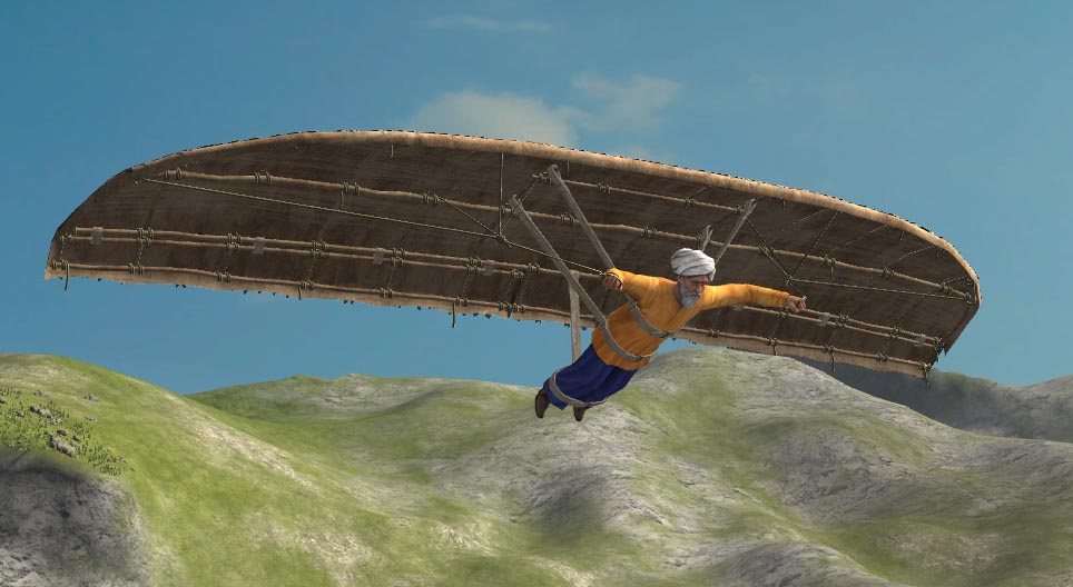 Medieval Arab flying machine (Abbas Ibn Firnas, 9th century)
