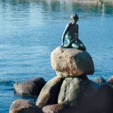 A kis hableány szobra Koppenhágában