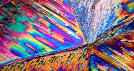 Citromsav kristályosítva, polarizált fényben