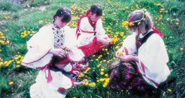 Lányok játéka gyermekláncfűvel