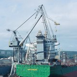 Port with a crane