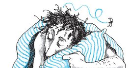 Beteg fiú pihen az ágyában