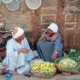 Vendors in the bazaar in Cairo