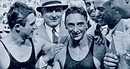 Csík Ferenc az 1936-os olimpián 100 méteres gyorsúszásban aratott meglepetésgyőzelme után