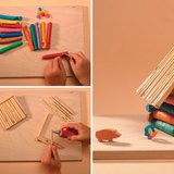 Making a hut from dough