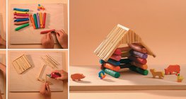 Kunyhó készítése gyurmából 