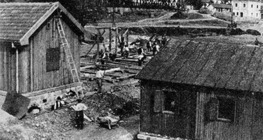 Barakkok a bori munkatáborban