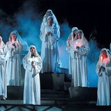 Stage scene from Giuseppe Verdi's Nabucco (Chorus of the Hebrew Slaves, Szeged Open-Air Festival, 2005)
