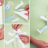 Creating cutout paper marionette