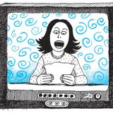 Bemondó kisasszony „á” hang kiadása közben