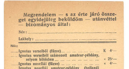 A Nyugat kiadványainak megrendelőlapja (1918)