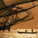 Halászhálók a naplementében