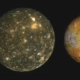 The four largest moons of Jupiter: Ganymede, Callisto, Io and Europa
