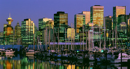 Vancouver látképe a tenger felől