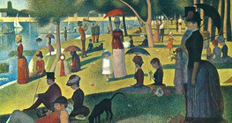 Seurat: Vasárnap délután a Grande Jatte szigetén (1884–1886, impresszionizmus)