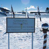 The Geographic South Pole on the Antarctica