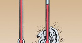 A gyorsan párolgó folyadék lehűti a hőmérőt