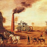 Gőzgép egy angliai bányában