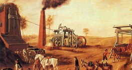 Gőzgép egy angliai bányában