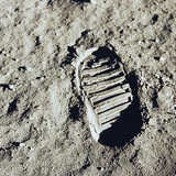 Edwin 'Buzz' Aldrin's footprint on the Moon