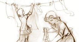 A kiterített vizes ruha szellős, meleg helyen gyorsabban szárad