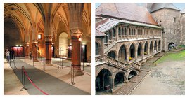 A vajdahunyadi vár: a lovagterem és a vár udvara