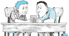 Hardy és padtársa Maria képét nézik