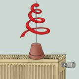 Paper snake placed on heater