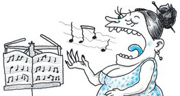 Hölgy kottából énekel