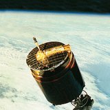 A satellite orbiting the Earth