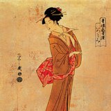 Chobunsai Eishi's woodblock print (18th century)