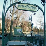 One of Hector Guimard's cast iron entrances of the Paris metro (Art Nouveau)