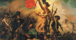 Delacroix: A Szabadság vezeti a népet (1831, romantika)