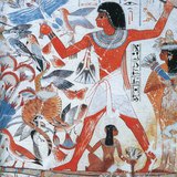 Waterfowl hunting (Thebes, Egypt, 1400 BC)