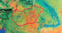 A Kárpát-medence területe műholdfelvételen 