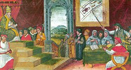 XIII. Gergely pápa a naptárreformról tartott tanácskozáson elnököl