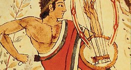 Etruszk falfestmény az ún. leopárdos sírból (Tarquinia, Kr. e. 5. sz. közepe)