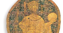 István ábrázolása a koronázási paláston