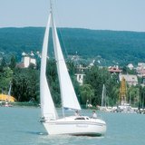 Sailing boat on Lake Balaton, Hungary