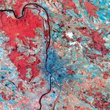 A false colour image of Budapest, Hungary