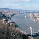 Budapest with the Danube in the background (Hungary)