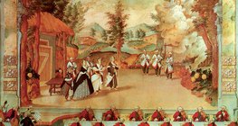 Haydn dirigál a csembaló mellől egy opera-előadást Eszterházán