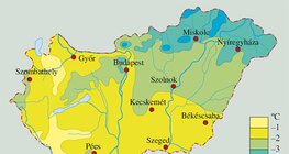 A januári középhőmérséklet Magyarországon