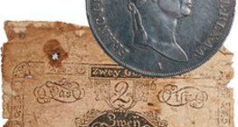 Osztrák váltócédula és ezüstpénz I. Ferenc portréjával